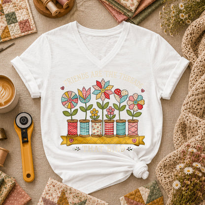 Friends Are The Threads Blooming Spools - White