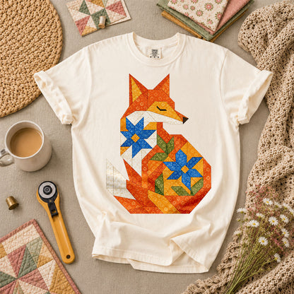 Patchwork Fox Wildflower T-Shirt - Ivory