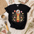 Mad About Patchwork Rotary Cutter T-Shirt | Vintage Rotary Cutter Wildflowers Quilter Quote Quilter Tee