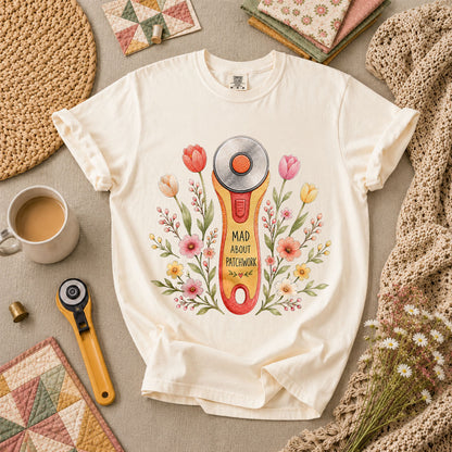 Mad About Patchwork Rotary Cutter T-Shirt - Ivory