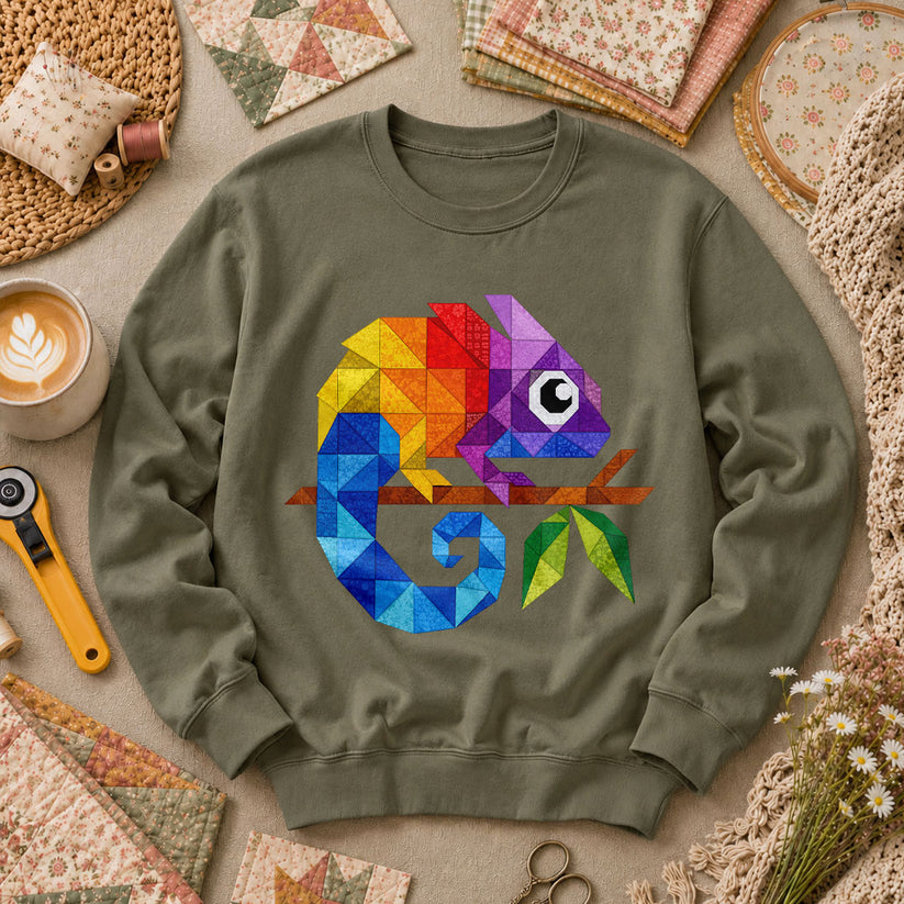 Geometric Chameleon Rainbow - Military Green