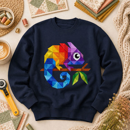 Geometric Chameleon Rainbow - Navy