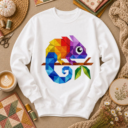 Geometric Chameleon Rainbow - White