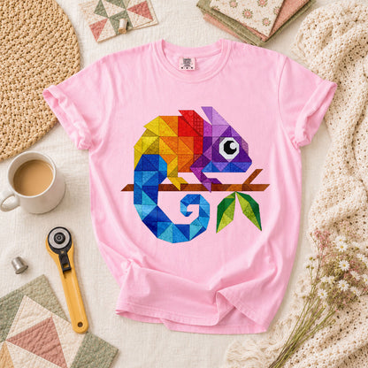 Geometric Chameleon Rainbow T-Shirt - Blossom