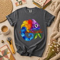 Geometric Chameleon Rainbow T-Shirt | Colorful Geometric Quilted Chameleon Quilter Tee