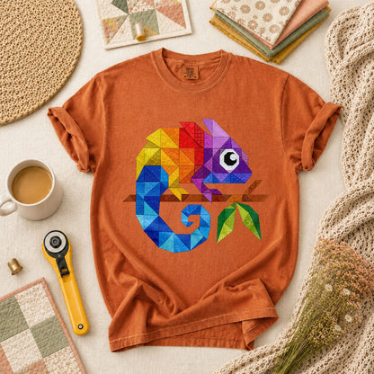 Geometric Chameleon Rainbow T-Shirt - Yam