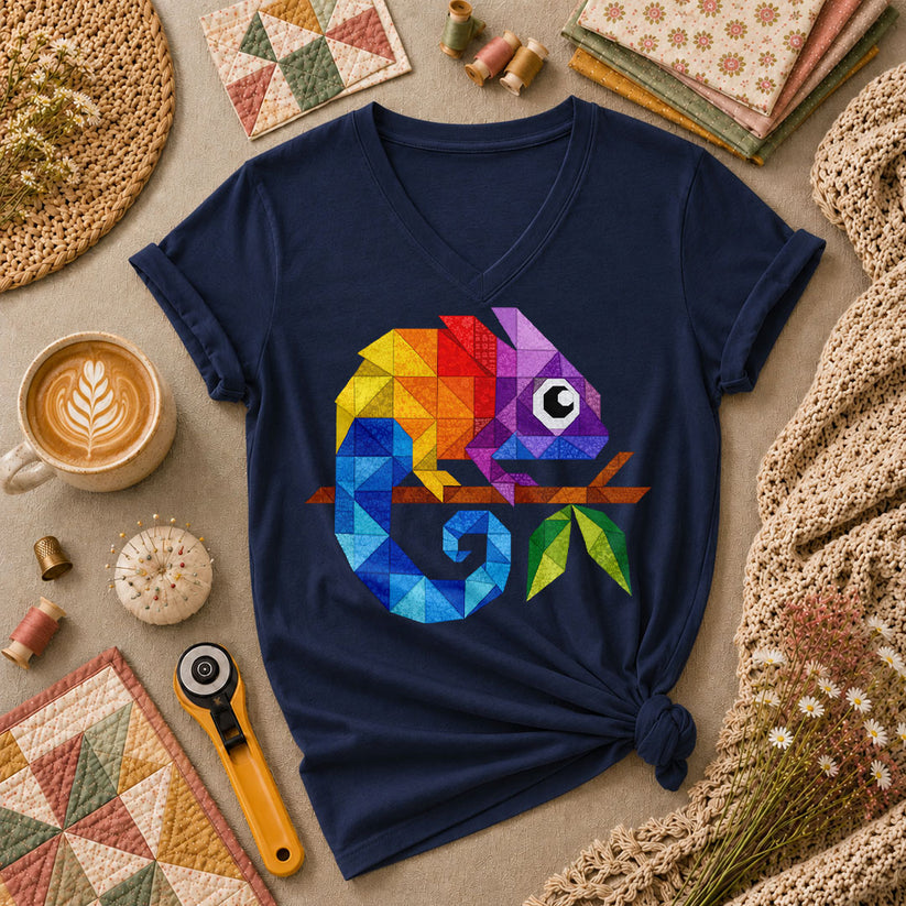 Geometric Chameleon Rainbow - Navy