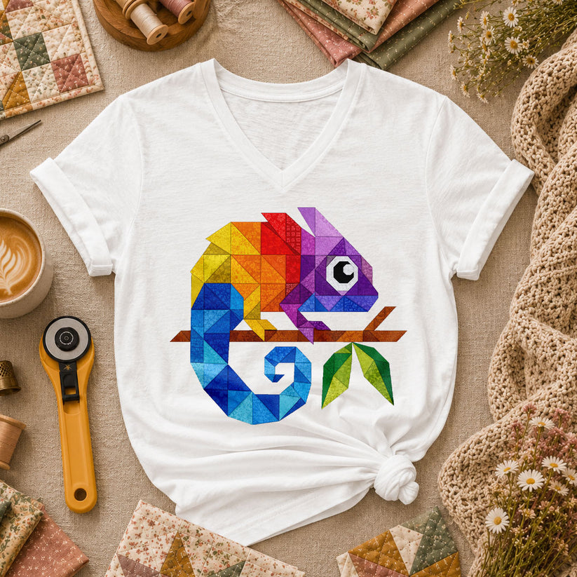 Geometric Chameleon Rainbow - White