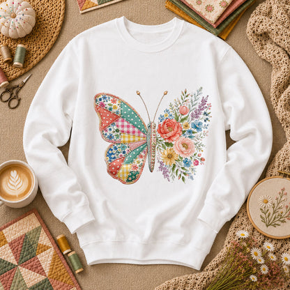 Patchwork Butterfly Wildflowers - White