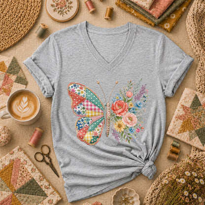 Patchwork Butterfly Wildflowers - Sport Grey
