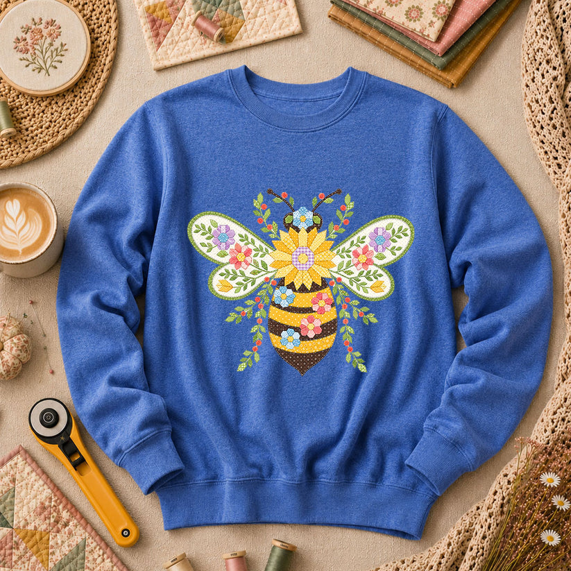 Quilted Honeybee Floral - Heather True Royal