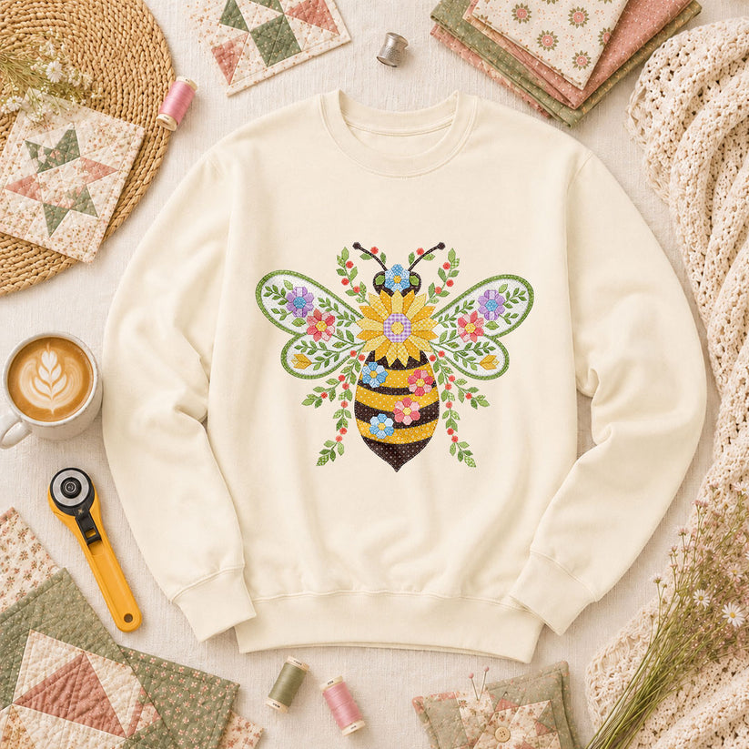 Quilted Honeybee Floral - Natural