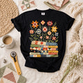 Quilt Bloom Garden T-Shirt | Patchwork Wildflowers Fabric Stack Quilter Tee