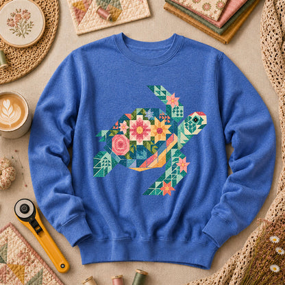 Sea Turtle Patchwork Floral - Heather True Royal