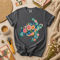 Sea Turtle Patchwork Floral T-Shirt | Vintage Quilted Ocean Sea Turtle Quilter Tee