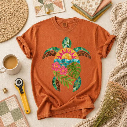 Sea Turtle Tropical Floral T-Shirt - Yam