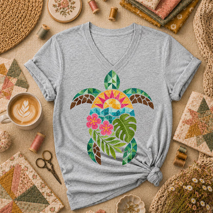 Sea Turtle Tropical Floral - Sport Grey