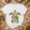 Sea Turtle Tropical Floral Women's V-Neck