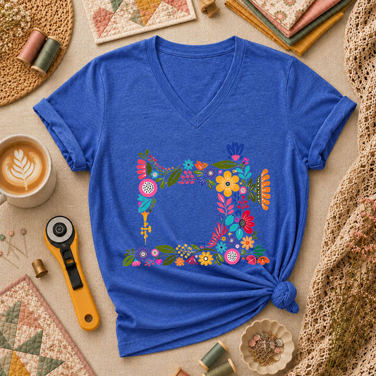 Floral Sewing Machine - Heather True Royal