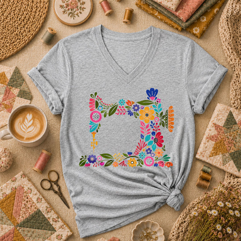 Floral Sewing Machine - Sport Grey