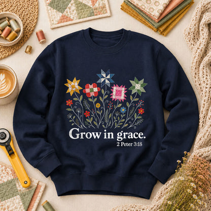 Grow In Grace Bible Verse - Navy