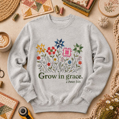 Grow In Grace Bible Verse - Sport Grey