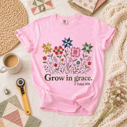 Grow In Grace Bible Verse T-Shirt - Blossom