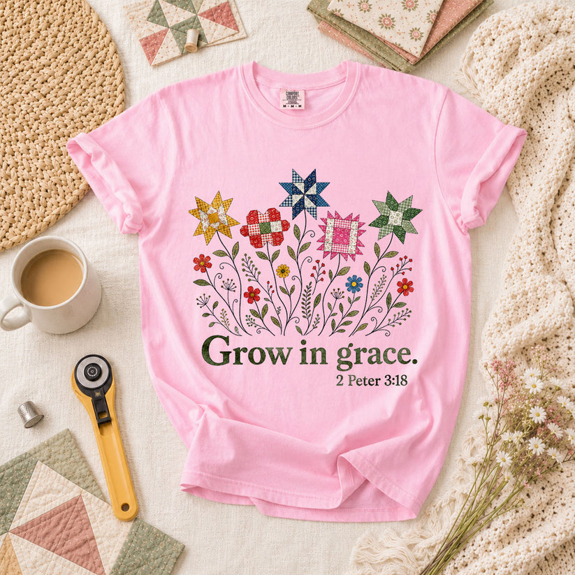 Grow In Grace Bible Verse T-Shirt - Blossom