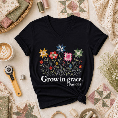 Grow In Grace Bible Verse - Black