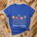 Grow In Grace Bible Verse Women's V-Neck