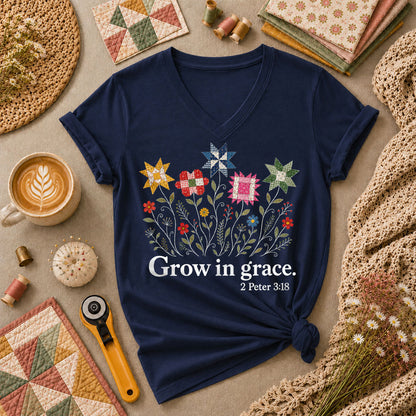 Grow In Grace Bible Verse - Navy