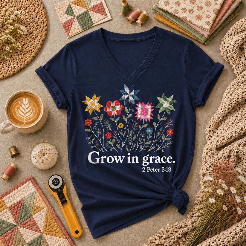Grow In Grace Bible Verse - Navy