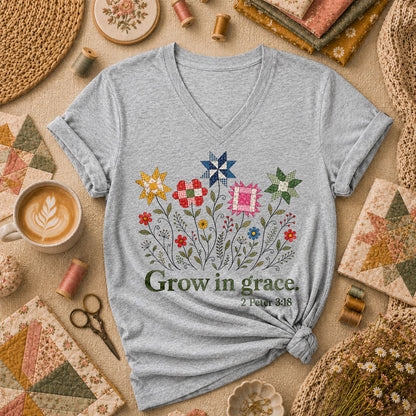 Grow In Grace Bible Verse - Sport Grey