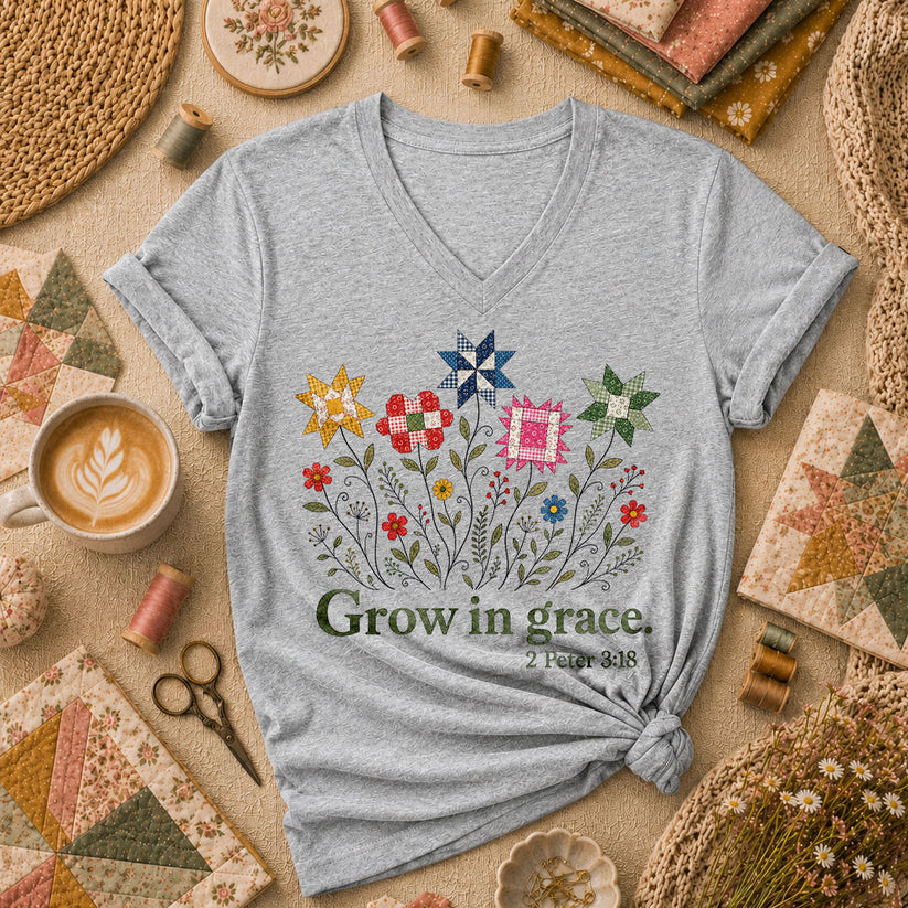 Grow In Grace Bible Verse - Sport Grey