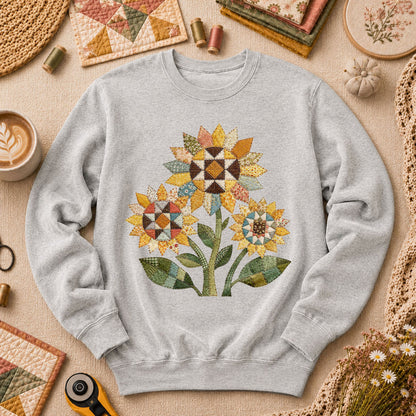 Vintage Sunflower Trio Quilt - Sport Grey