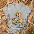 Vintage Sunflower Trio Quilt Women's V-Neck