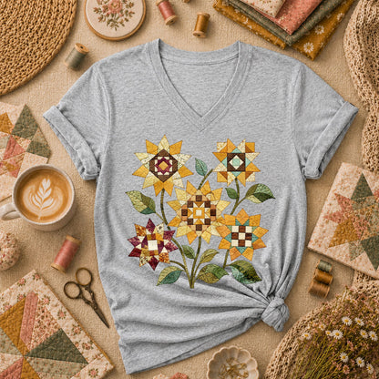 Vintage Autumn Sunflowers Quilt - Sport Grey