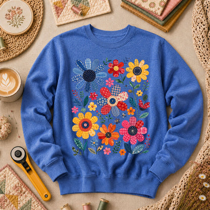 Vibrant Patchwork Wildflowers - Heather True Royal