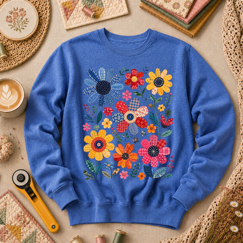 Vibrant Patchwork Wildflowers - Heather True Royal