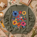 Vibrant Patchwork Wildflowers Long Sleeve