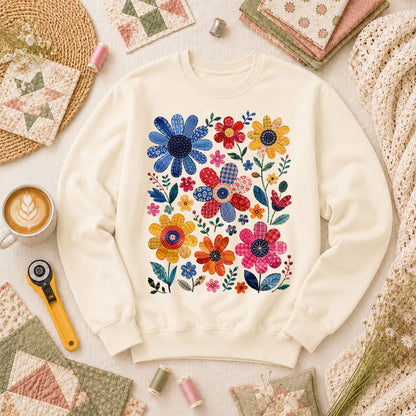 Vibrant Patchwork Wildflowers - Natural