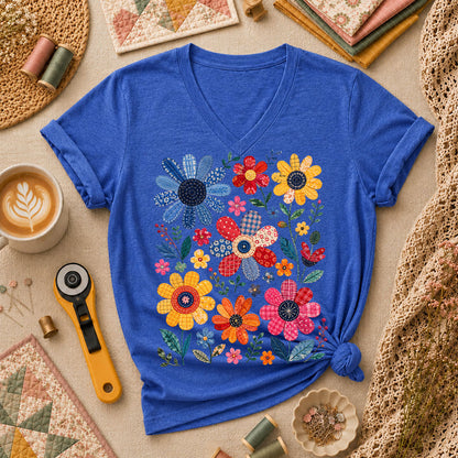 Vibrant Patchwork Wildflowers - Heather True Royal