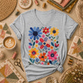 Vibrant Patchwork Wildflowers Women's V-Neck