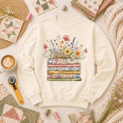 Wildflower Bouquet Quilt Stack - Natural