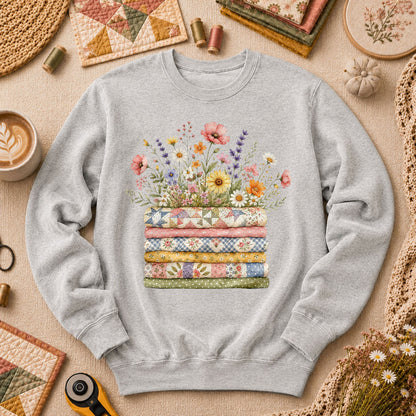 Wildflower Bouquet Quilt Stack - Sport Grey