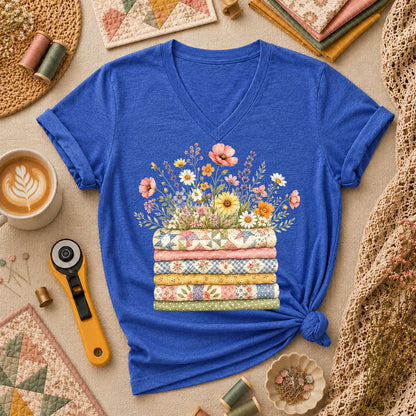 Wildflower Bouquet Quilt Stack - Heather True Royal