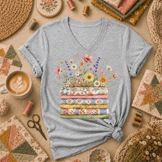 Wildflower Bouquet Quilt Stack - Sport Grey