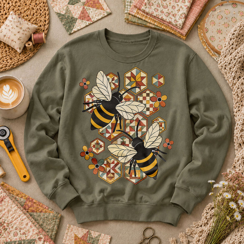Quilt Bees Honeycomb - Military Green