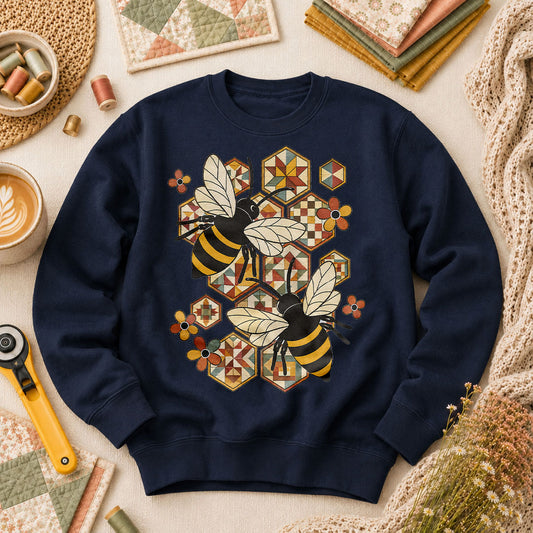 Quilt Bees Honeycomb - Navy