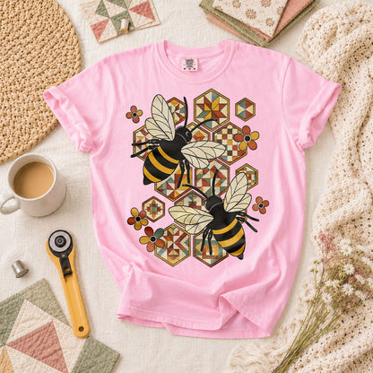Quilt Bees Honeycomb T-Shirt - Blossom